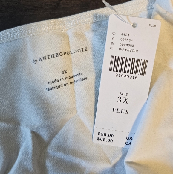 By Anthropologie Women's Tailored Tied Halter Top, 3X, Ivory - Picture 6 of 9